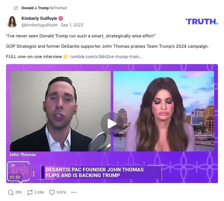 Post image from Donald Trump