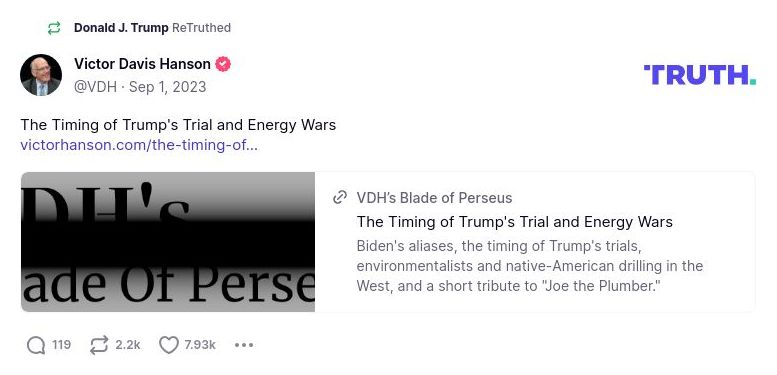 Post image from Donald Trump