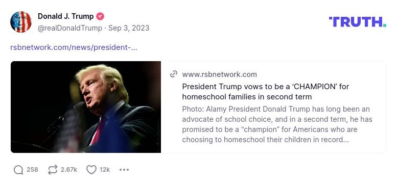 Post image from Donald Trump