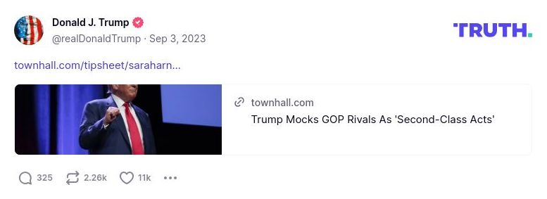 Post image from Donald Trump