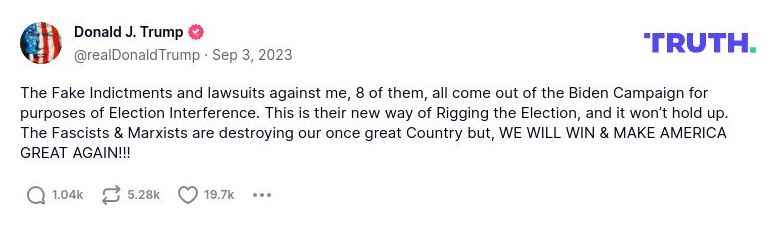 Post image from Donald Trump