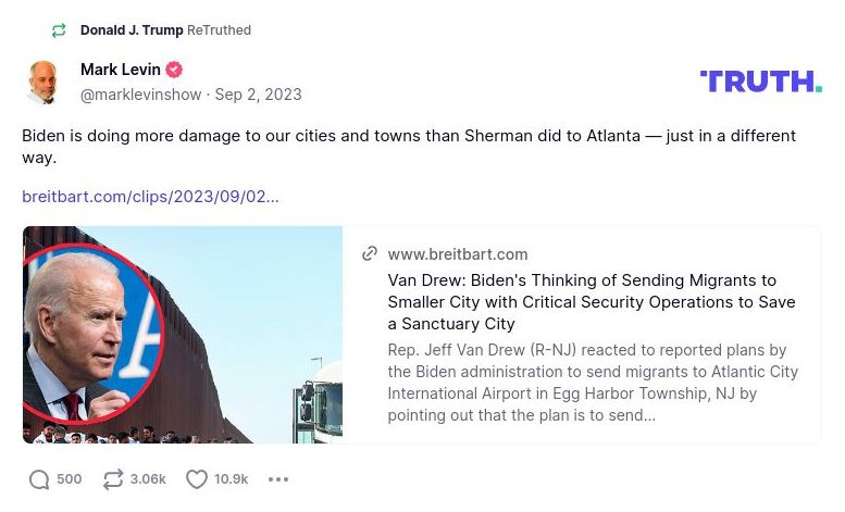 Post image from Donald Trump