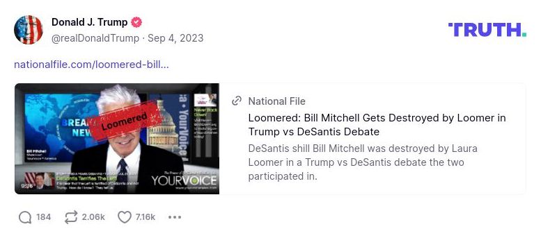 Post image from Donald Trump