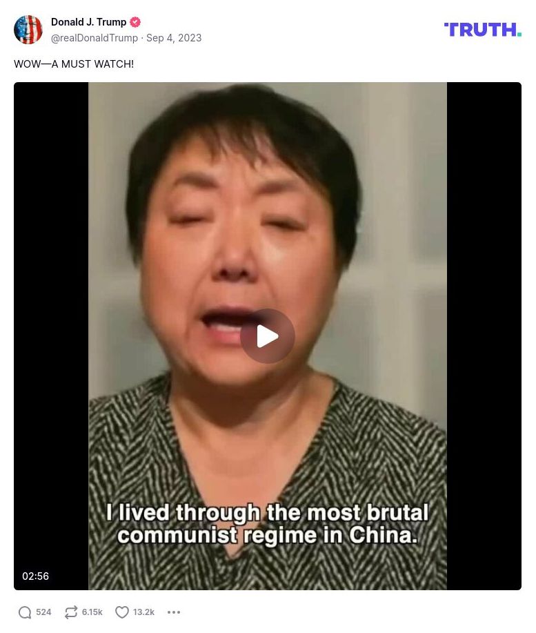 Post image from Donald Trump