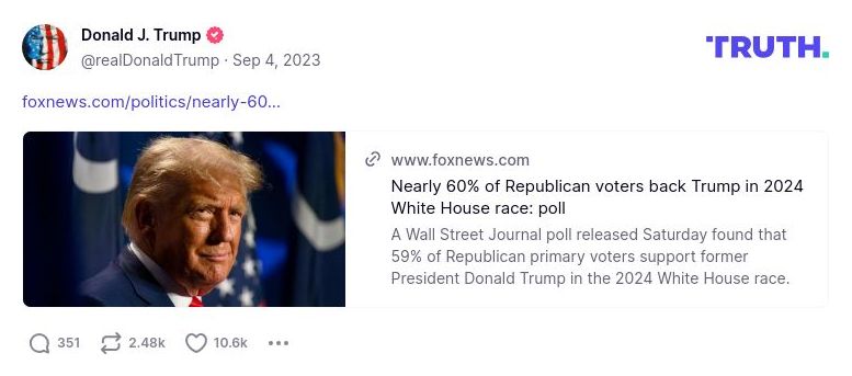 Post image from Donald Trump