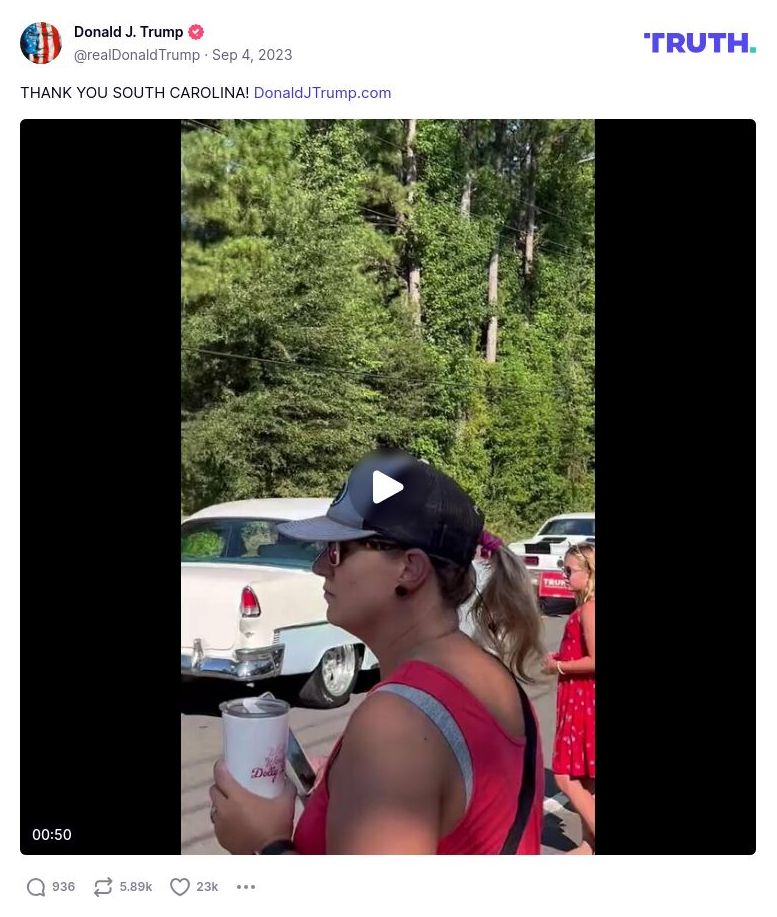 Post image from Donald Trump