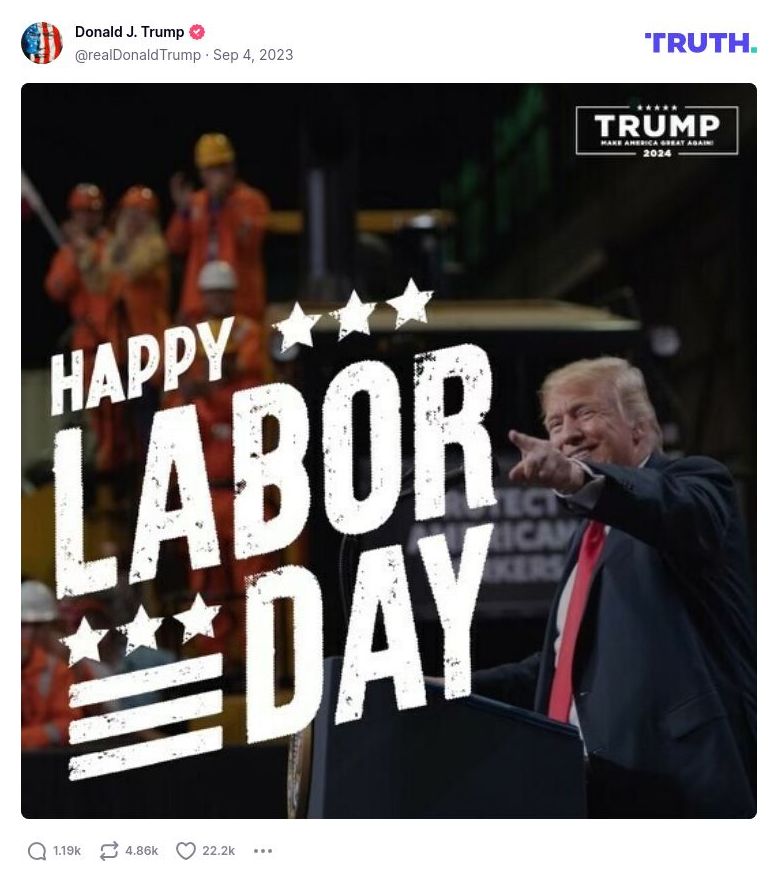 Post image from Donald Trump