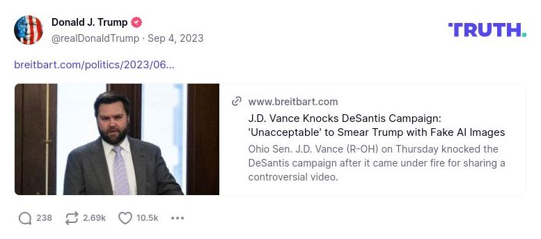 Post image from Donald Trump