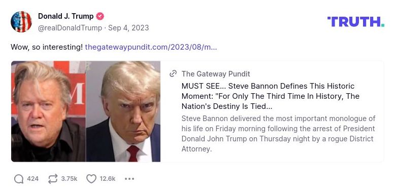 Post image from Donald Trump