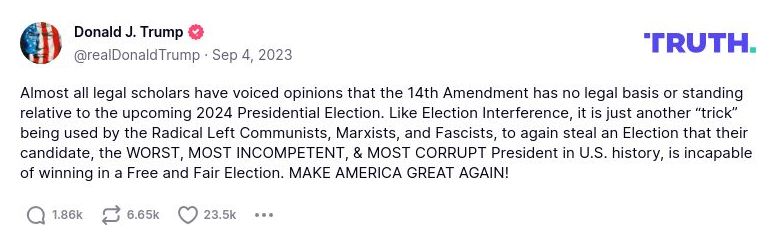 Post image from Donald Trump