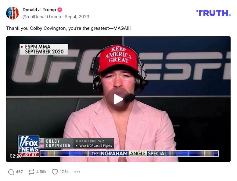 Post image from Donald Trump