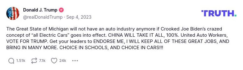 Post preview from Donald Trump