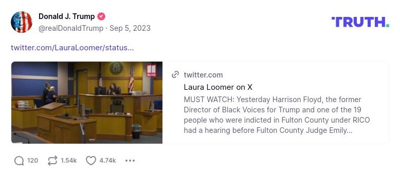 Post image from Donald Trump