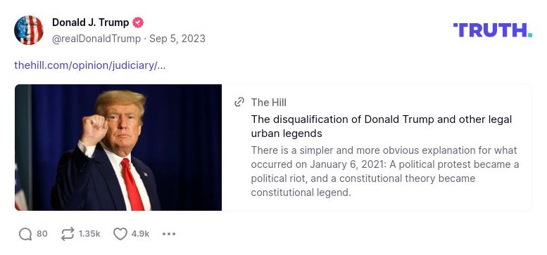 Post image from Donald Trump