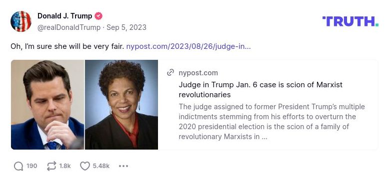 Post image from Donald Trump