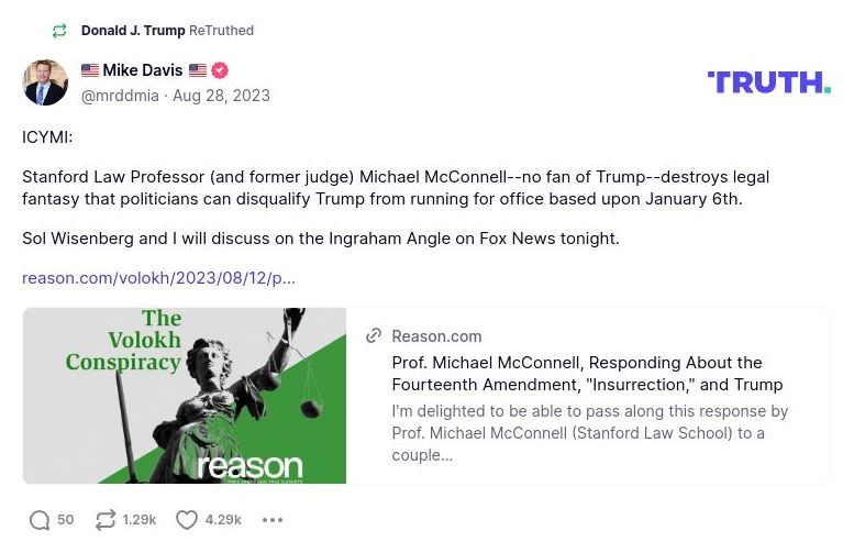 Post image from Donald Trump