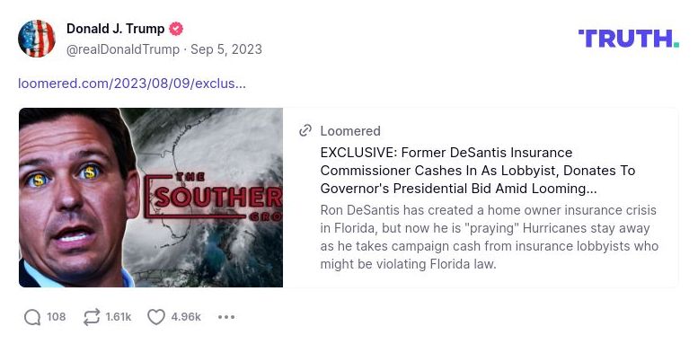 Post image from Donald Trump