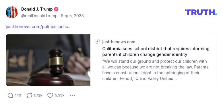 Post image from Donald Trump