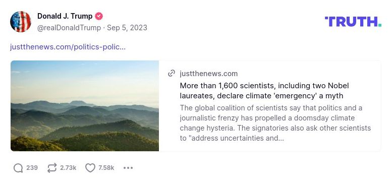 Post image from Donald Trump