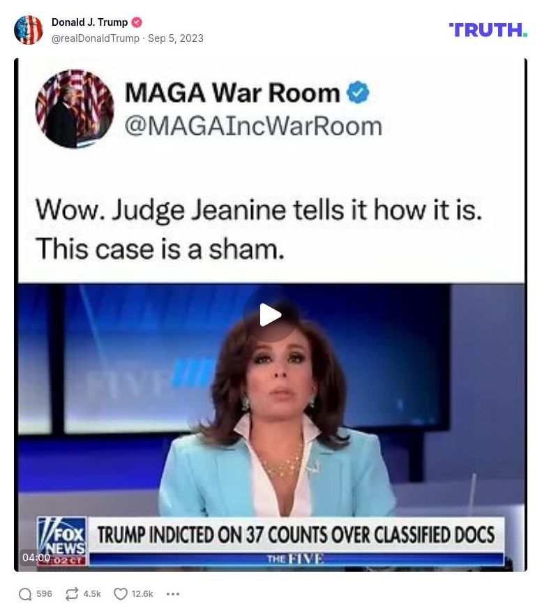 Post image from Donald Trump