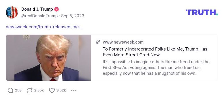 Post image from Donald Trump