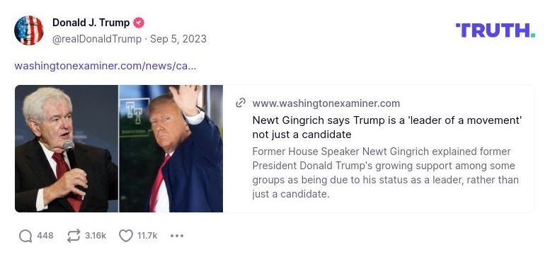 Post image from Donald Trump