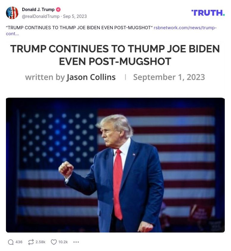 Post image from Donald Trump