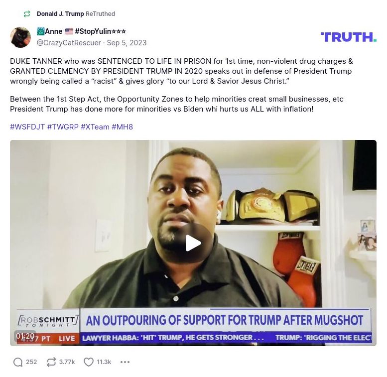 Post preview from Donald Trump