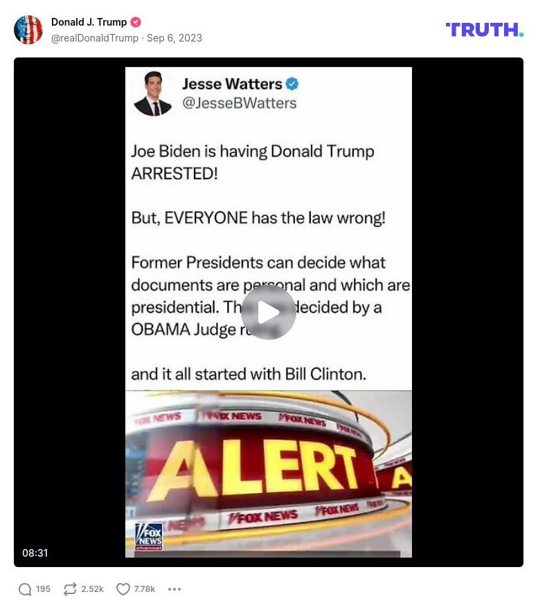 Post image from Donald Trump