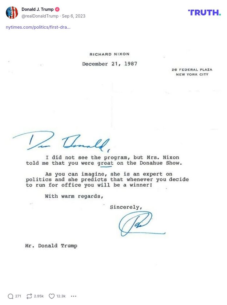 Post image from Donald Trump