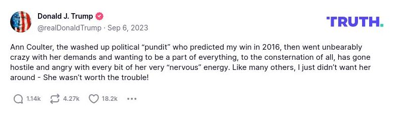 Post image from Donald Trump