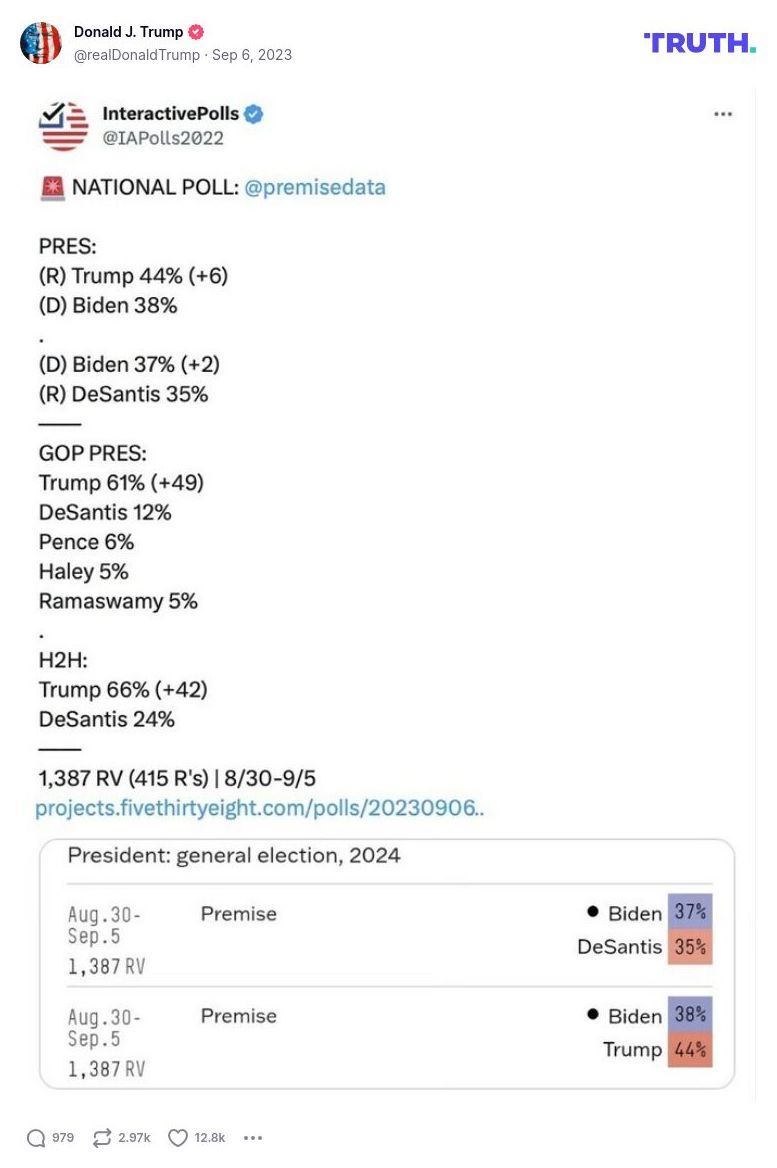 Post image from Donald Trump