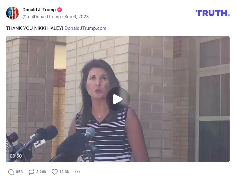 Post image from Donald Trump