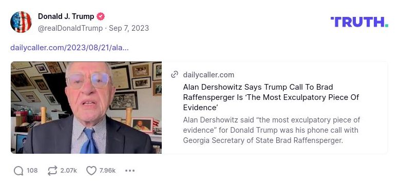 Post image from Donald Trump