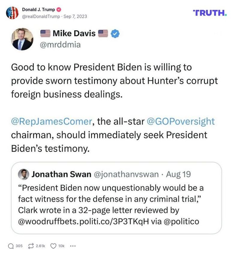 Post image from Donald Trump