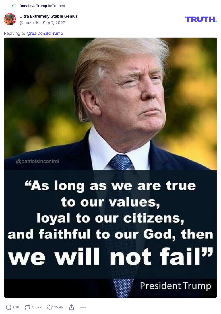 Post image from Donald Trump