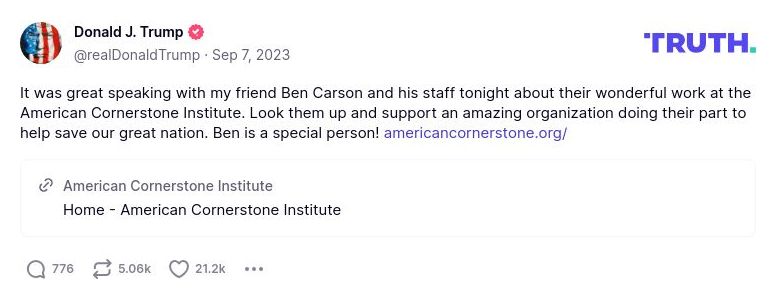 Post image from Donald Trump