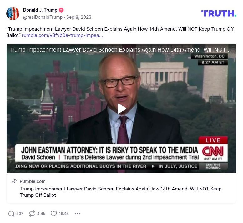 Post image from Donald Trump