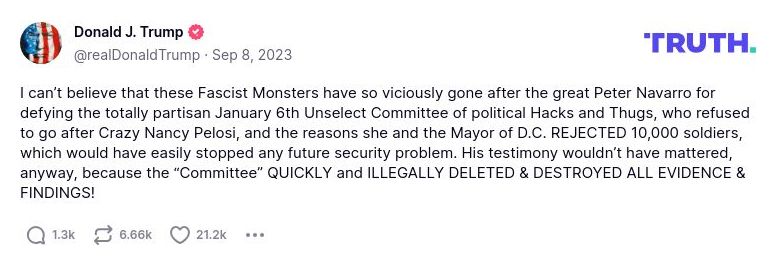 Post image from Donald Trump