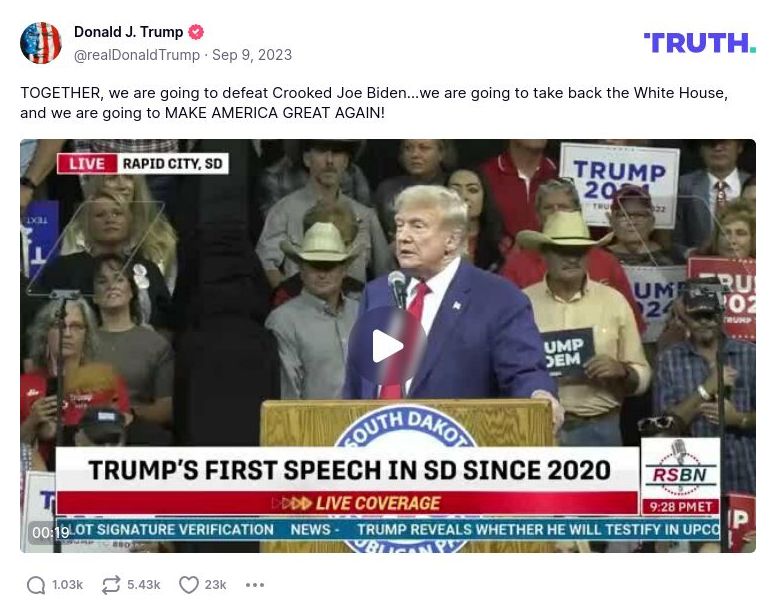 Post image from Donald Trump