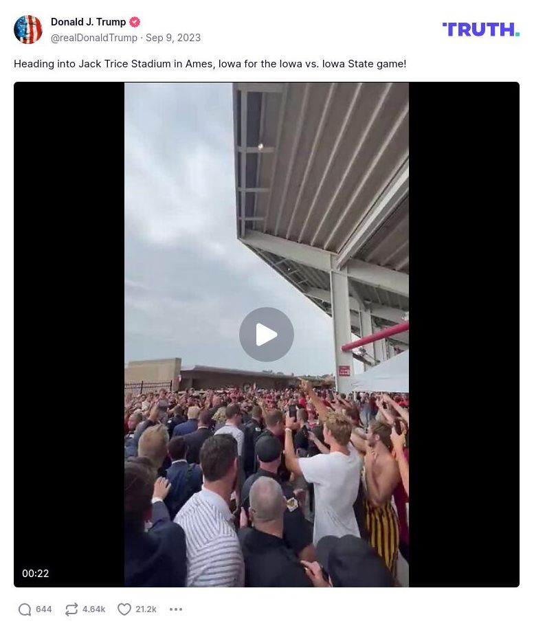 Post image from Donald Trump