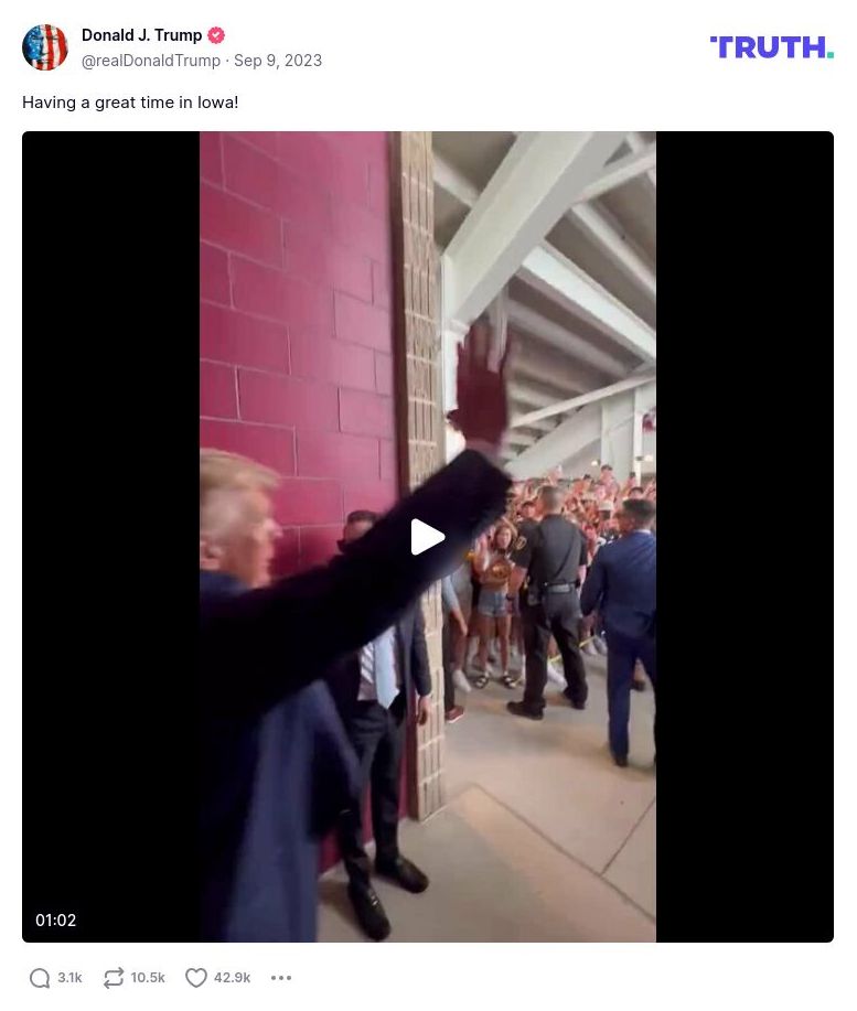 Post image from Donald Trump