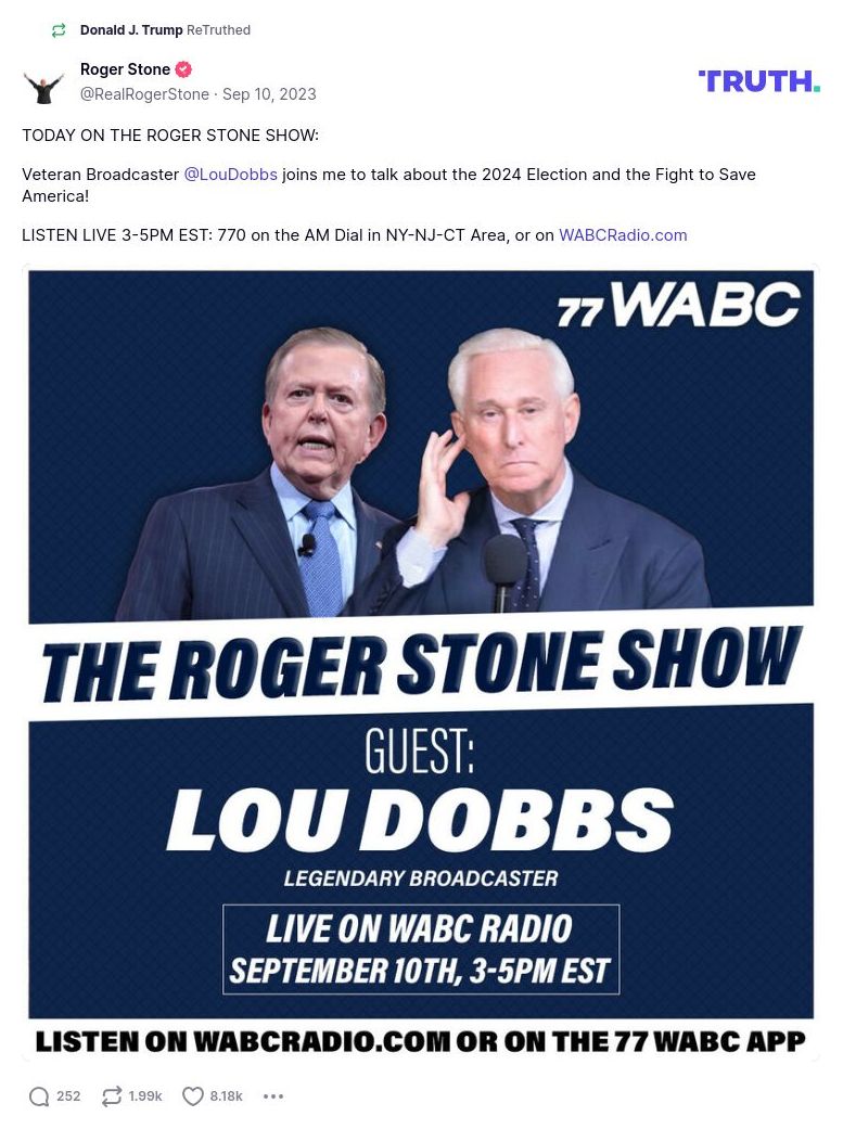 Post image from Donald Trump