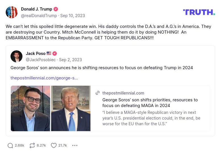 Post image from Donald Trump