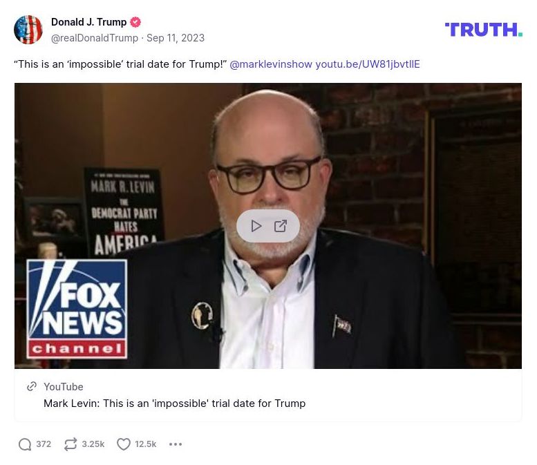 Post image from Donald Trump