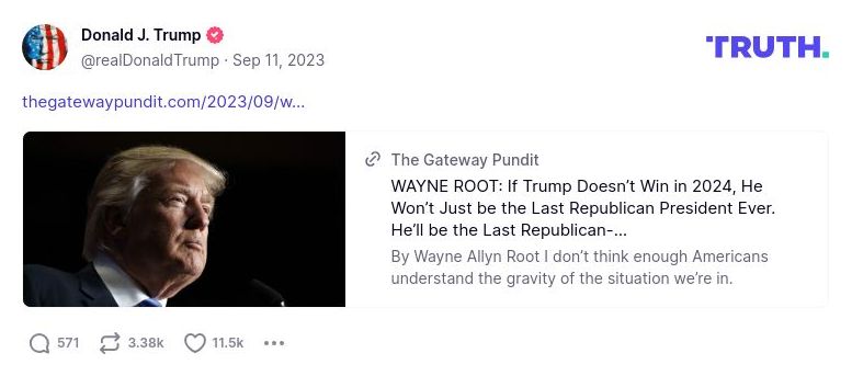 Post image from Donald Trump