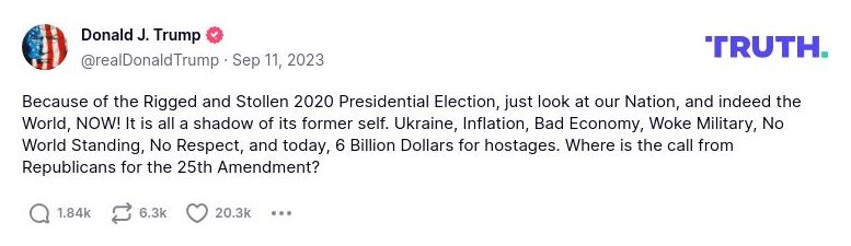 Post preview from Donald Trump