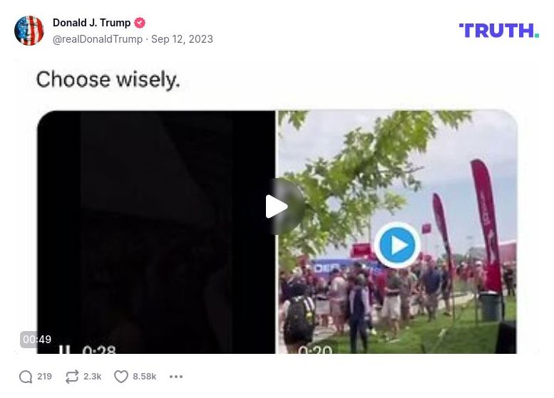 Post image from Donald Trump