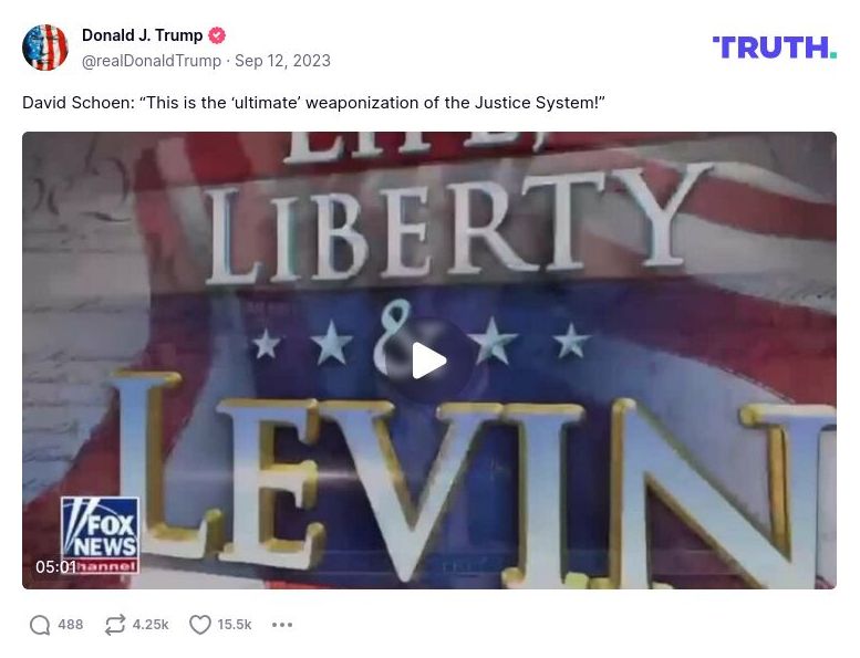 Post preview from Donald Trump