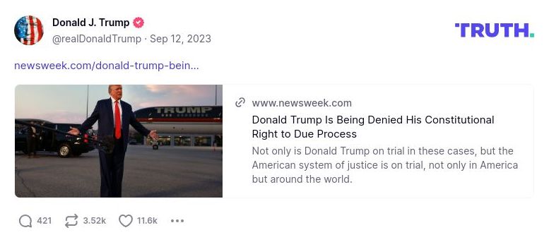 Post image from Donald Trump